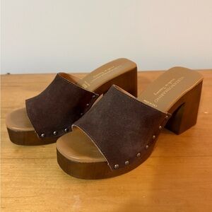Verderosmarino Italian Brown Suede Women's Mules